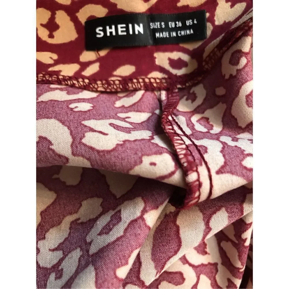 SHEIN Vacay animal print cheetah  Print Split Thigh Skirt